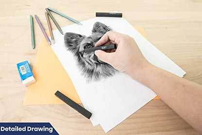 Pacific Arc Compressed Charcoal Sticks Medium 12 Pack for Drawing, Sketching, and Shading - style: Medium | 12 Pack
