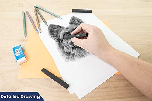 Pacific Arc Compressed Charcoal Sticks Medium 12 Pack for Drawing, Sketching, and Shading - style: Medium | 12 Pack