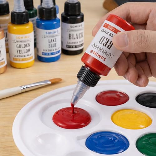 Acrylic Leather Paint Set, 18 Colors Acrylic Leather Dye Kit with Deglazer and Finisher, Sneaker Paints for Shoes, Bags, Couches, Sofa, Jackets, and DIY Crafts