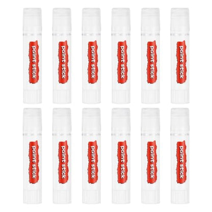 PATIKIL Tempera Paint Sticks, 12 Pcs Solid Tempera Paints Sticks Washable Bulk Markers Pen Quick Drying for Artists Beginners Art Supplies, White - color: White