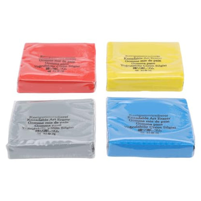 4 Color Eraser Set Kneaded Art Erasers for Sketching, Charcoal Pencil, Painting and Shading - Flexible and Malleable, Easy to Clean, Ideal for Artists and Students