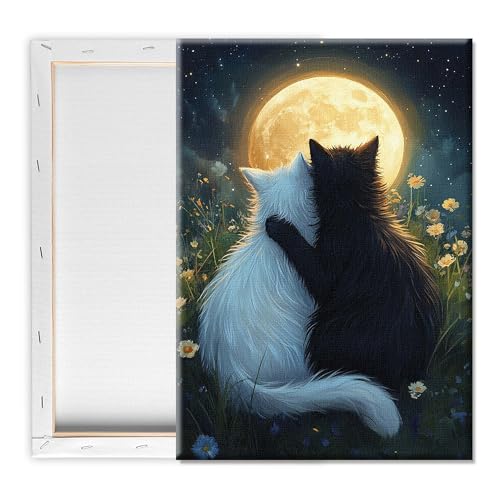 Pavemlo Framed Paint by Numbers Kit for Adults Cat Animal – 8x12inch Small Color by Numbers for Adults Canvas for Painting, Beginner-Friendly Art Kit, Perfect for Home Décor & Creative Gifts c2