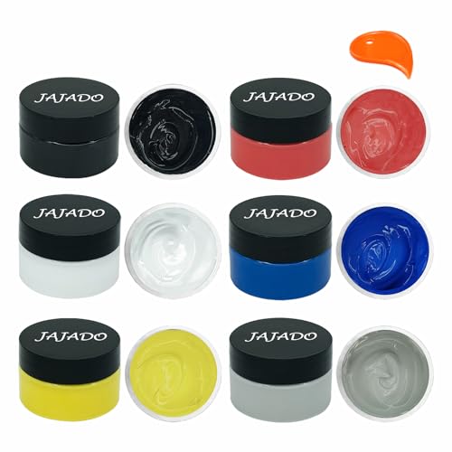 6 Jars Silk Screen Stencil Paint, 50ML for Adhesive Stencil Painting on Wood, T-shirt, Chalkboard, Wall, Stone, Craft Screen Printing Ink - color: 6 Packs