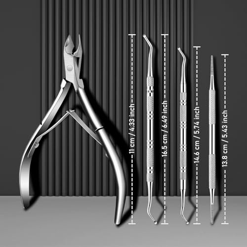 Ingrown Toenail Tool Kit, Ingrown Toenail Removal Kit: Ingrown Toenail Clippers, Ingrown Toenail File and Lifters, Under Nail Cleaner - Professional Pedicure Tools Set for Effective Treatment - color: Ingrown Toenail Clippers