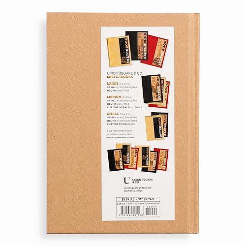 Sketchbook 5.5 x 8" Kraft Hardcover Mixed Media Sketchbook for Drawing: Acid-Free Quality Paper (128 pages) (Union Square & Co. Sketchbooks)