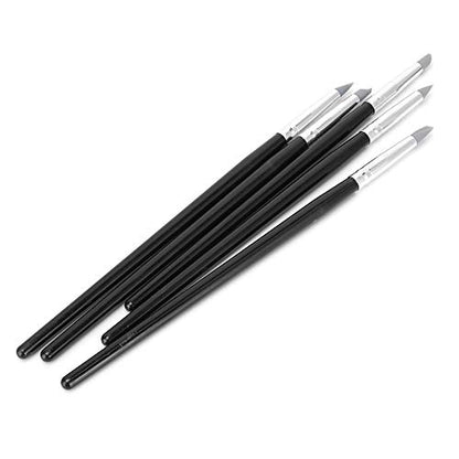 5PCS Silicone Clay Sculpture Tools Set, 20cm Clay Silicone Shaper Oil Pastel Blender Brush for DIY Handicraft Sculpture Pottery Nail Art