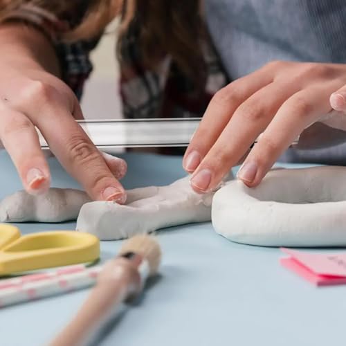 Acrylic Clay Rolling Pin, Polymer Clay Roller Tool, Dough Shaping Stick for Pottery, Ceramics, DIY Craft, Modeling & Sculpture Supplies (Clear)