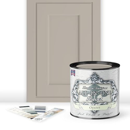 ALL-IN-ONE Paint by Heirloom Traditions, 2 Quart Cabinet Paint Bundle and Tool Kit - Oyster (taupe) - color: Oyster