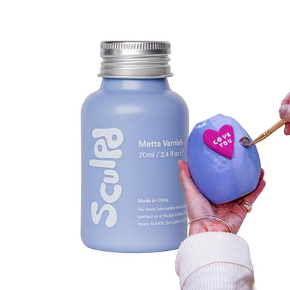 Sculpd 70 ml Air Dry Clay Glaze - Matte, Scratch Resistant and Waterproof Pottery Glaze, Matte Varnish for Air Dry Clay - color: Matte Varnish, size: 70 ml