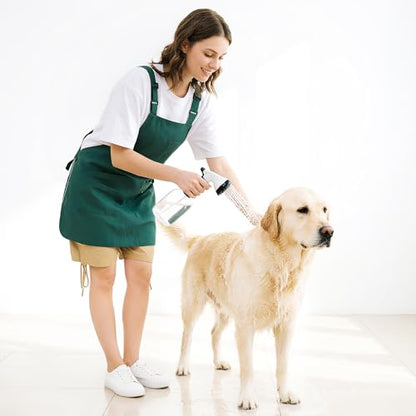 NEWGEM Waterproof Apron with Pockets for Women Cooking Painting Baking Gardening - color: 6 Pockets Dark Green