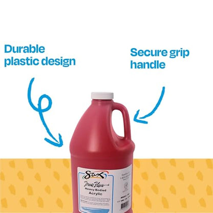 Sax Heavy Body Acrylic Paint for School and Arts and Crafts Use, Bright Red, 1/2 Gallon