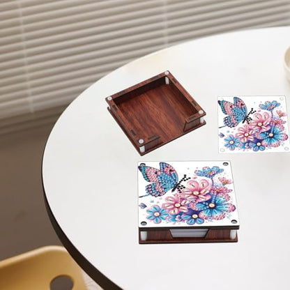 JISHSHAY 2 PCS Diamond Art Note Box Flower Diamond Painting Note Pad Holder Butterfly Gem Painting Gem Art Memo Boxes Mosaic Kits for Adults Embroidery Kit Memo Pad Holder,Contains 120 Sheets of Paper - color: Flower 3