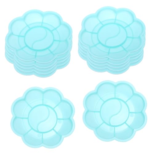 PATIKIL 12Pcs Paint Tray Palette, 3.1"/8cm Plastic Painting Palette Flower Shape for Watercolor Gouache Drawing Art Craft DIY Project, Green - color: Green, size: 3.1"/8cm