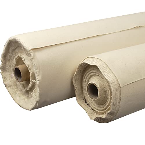Creative Mark Unprimed Cotton Duck Deluxe Canvas Roll - 12 Ounce #12 Double Filled Roll - 72" x 30 Yards - Very Uniform Canvas Texture - Bulk Un-Stretched Duck Canvas Fabric for Artists - color: 12 oz., size: 72" x 30 Yards