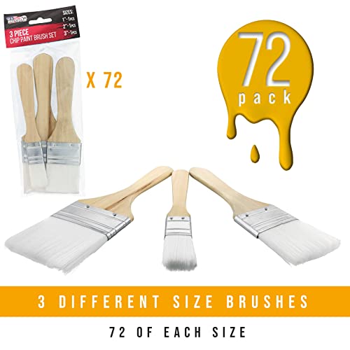 U.S. Art Supply 3 Pack of Variety Size (Set of 72 Packs of 3) = 216 Total Brushes