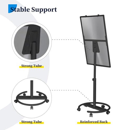 Mobile Whiteboard – 36 x 24 inches Portable Magnetic Dry Erase Board, 3' x 2' Stand Easel White Board Dry Erase Easel Standing Board w/Flipchart Hooks (Black) - color: Black, size: 24"W x 36"H