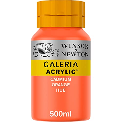 Winsor & Newton Galeria Acrylic Color, 500ml (16.9-oz) Bottle, Cadmium Orange Hue - color: Cadmium Orange Hue, style: 16.9-oz Bottle