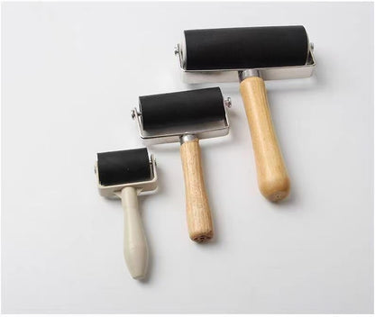Rubber Brayer Roller for Crafting, Wood Glue Application, Gel Printing, Wallpaper, Border Sealing, and Flashing Tape ，Multipurpose and DIY Implement