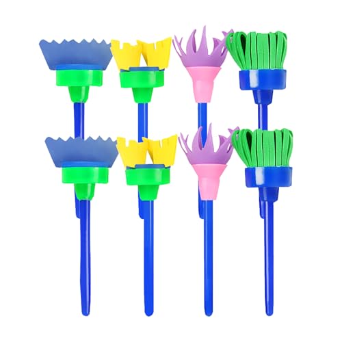 Textured Paint Brush DIY Patterns and Effects Foam Sponge Brushes Painting Stamper Unique Art Tools for Painting Drawing Crafts Varnishes 8pcs - color: D
