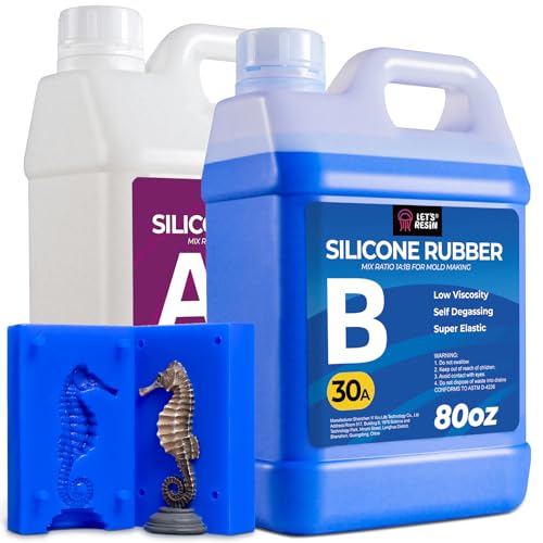 LET'S RESIN Silicone Mold Making Kit 30A,160oz/10Lbs Durable Mold Making Silicone Rubber, Fast Cure Platinum Cured Silicon, Self-Degassing Molding Silicon, Ideal for DIY Resin Molds - size: Large