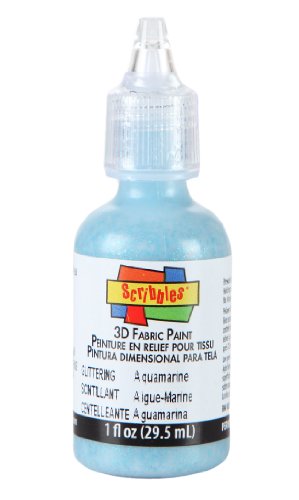 Scribbles Darice, Fabric Paint, Aquamarine, 1 oz. - color: Blue, size: 1 Count (Pack of 1)