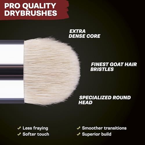 The Army Painter Masterclass Drybrush Set, Acrylic, 3 Sizes Hobby Drybrushes, Goat Hair Brush Set: 15 mm Mighty Drybrush, 12 mm Moderate Drybrush, 7 mm Miniature Drybrush for Tabletop Roleplaying