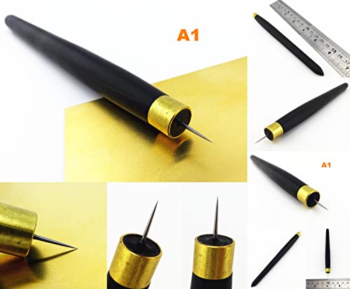 4pcs Printmaking Print Mezzotint Copperplate Woodcut Resin Board Intaglio Point Engrave Etching Leathercraft Carving Needle Pen Scraper Scriber Groove Lineation Tracer Presser Burnisher Tool Set