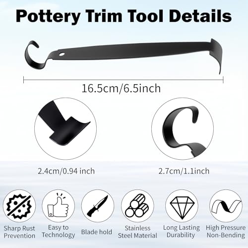 Pottery Trimming Tools,Double Ended Pottery Carving Tools - Premium Clay Tools for Ceramic Artists, Sculptors, and Potters, Perfect for Shaping, Detailing, and Smoothing Clay Creations (1 Pack) - color: 1 Pack