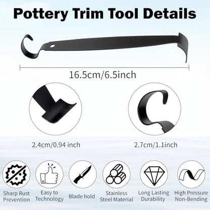 Pottery Trimming Tools,Double Ended Pottery Carving Tools - Premium Clay Tools for Ceramic Artists, Sculptors, and Potters, Perfect for Shaping, Detailing, and Smoothing Clay Creations (1 Pack) - color: 1 Pack