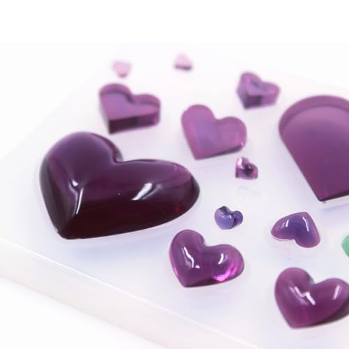 3Pcs Heart Earring Resin Mold for DIY Craft, Cavity Heart Silicone Mold for Keychain Pendant, Heart Shape Epoxy Resin Mold for Jewelry Necklace Bead and DIY Pendant Necklace,Heart Jewelry Casting Mold