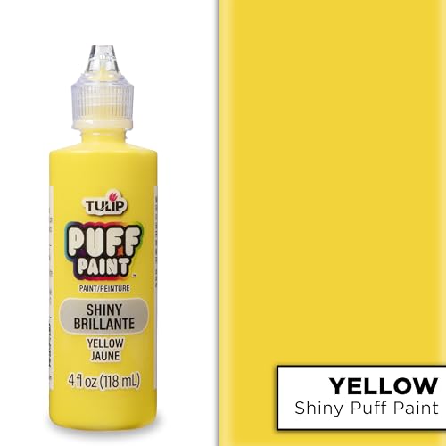 Tulip 41408 Dimensional Fabric Paint 4oz Slick Yellow - color: SHINY YELLOW, size: 4 Fl Oz (Pack of 1)
