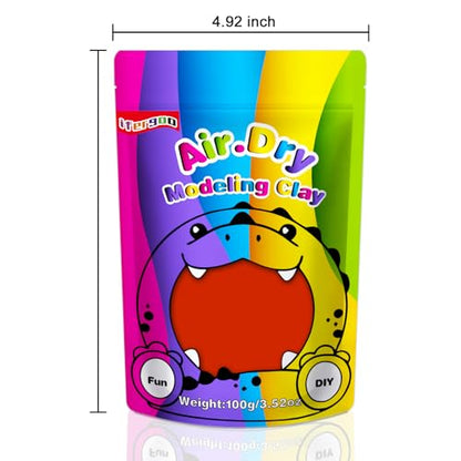 ifergoo Red Air Dry Clay, DIY Creative Modeling Clay for Kids, Super Light Magic Foam Clay for Kids Age 3-12, Soft, No-Sticky & Non-Toxic, Molding Clay for School Art & Craft Project(Red 100g/3.5oz) - color: Red/100g
