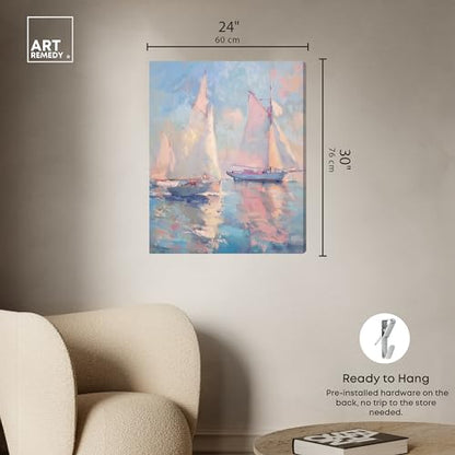 Art Remedy Set Sail Gallery Wrapped Sailing 1 Piece Canvas Wall Art, 24" x 30", Gallery Wrapped - color: Gallery Wrapped, size: 30"L x 24"W