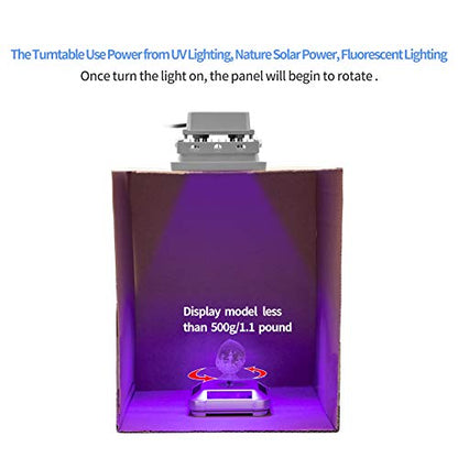 3D Printer UV Resin Curing Light with Solar Turntable 360°Rotating Stand for SLA DLP LCD 3D Printer Solidify Photosensitive Resin 405nm UV Resin Affect, DIY Curing Enclosure