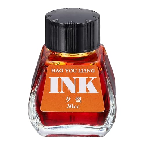 PATIKIL Fountain Pen Ink Orange, 30ml Calligraphy Pen Bottled Ink Non-Carbon Colorful Smooth Flow Color Dip Drawing Set Art Supplies for Writing Painting Journaling - color: Orange