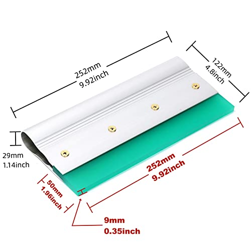 10 Inch Screen Printing Ink Squeegee with Aluminum Handle, 75 Durometer, Flat Squeegee for DIY Hand Printing, Flat Patterns - size: 10 inch