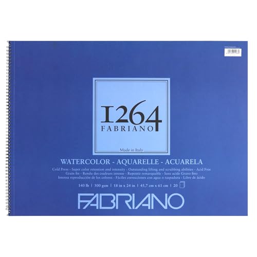 Fabriano 1264 Watercolor Pad, Bright White - size: 18 x 24