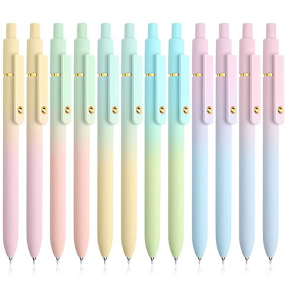 UIXJODO 12 Pcs Gel Pens 0.5mm Quick Dry Black Ink Pens Fine Point Smooth Writing Pens, Cute Office and School Supplies Gifts for Women Teacher Students (12 Pcs Ombre Gold) - color: 12 Pcs Ombre Gold