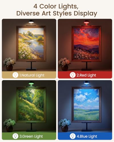 Adjustable Tabletop Easel Stand with Picture Frame Light, Picture Easels for Display Up to 29" H, Metal Picture Frame Holder Stand Table for Art, Photo (Black) - color: Black with Light 1Pack