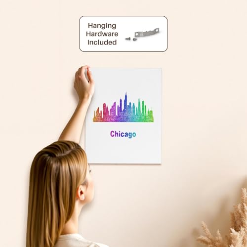 3dRose Rainbow city skyline of Chicago, Illinois Museum Grade Canvas Wrap 11x14 - size: 11"L x 14"W