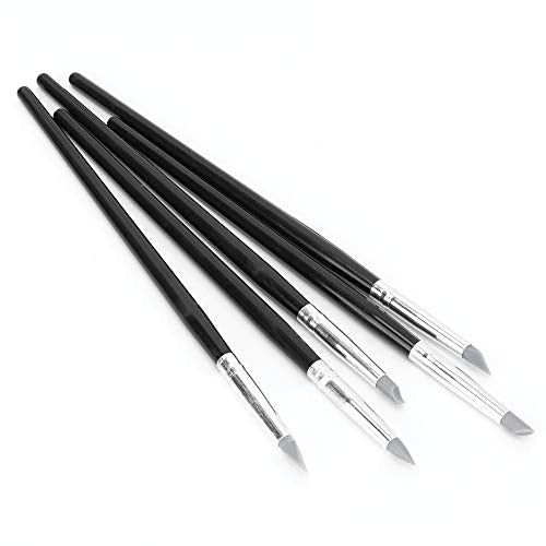 5PCS Clay Sculpting Tool Silicone Clay Tools Silicone Paint Brush Flexible Clay Sculpture Tools Silicon Color Shaper Brushes Color Shapers Brushes for Color Shaping Blending Remove