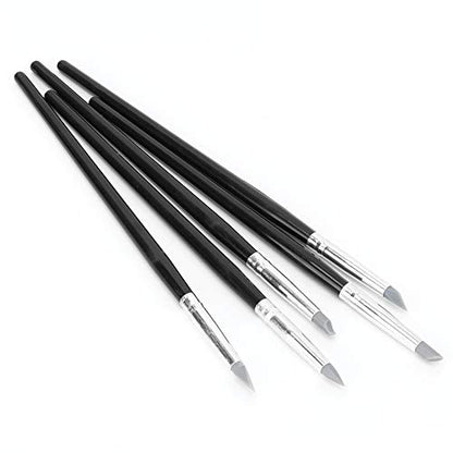 5PCS Clay Sculpting Tool Silicone Clay Tools Silicone Paint Brush Flexible Clay Sculpture Tools Silicon Color Shaper Brushes Color Shapers Brushes for Color Shaping Blending Remove