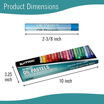 EXTRIC Soft Pastels 25 Colors, Kids and Artists Oil Crayons - size: 25 Count (Pack of 1)