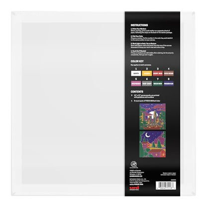 POSCA Canvas Paint by Number Kit, Night City Skies - 8 Acrylic Markers with 2 Pre-Drawn Canvases - Gift Set for Artists, Adults and Kids - color: Night City Skies