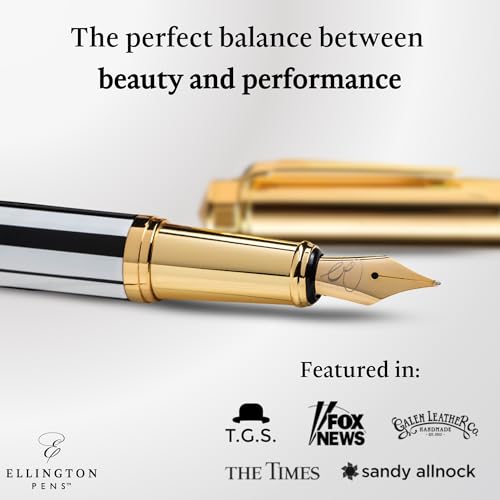 Ellington Pens Luxury Fountain Pen Set - Smooth Medium Nib- Includes 3 Ink Cartridges, Refillable Ink Converter, Gift Box- Fountain Pens For Writing, Calligraphy, Journaling, Sketching (Master Chopin) - color: Master Chopin, style: Medium