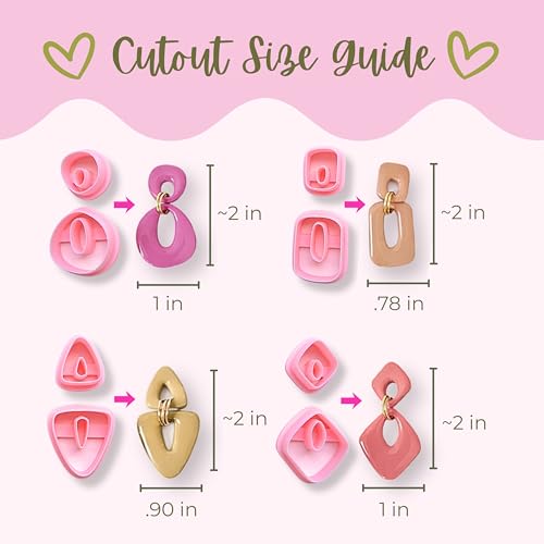 Polymer Clay Cutters - 8 Piece Geometric No Drill Shapes Regular Size by Sylhouette Studios - Earrings & Jewelry Making Tools