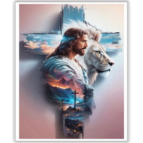 HITO Jesus Paint by Numbers Kit for Adults - Christian Paint by Number for Adults for Gift Home Wall Decor 16x20 Inch - color: Jesus Cross