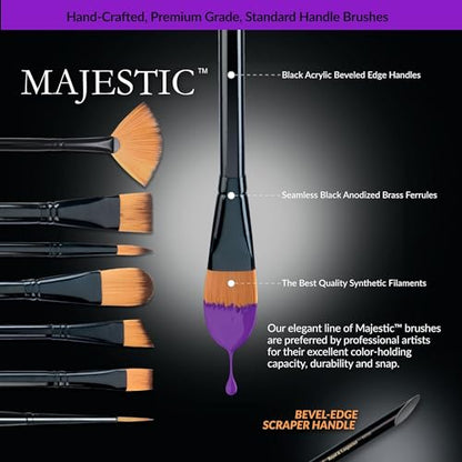 Royal & Langnickel Majestic Filbert and Oval Wash Artist Brush Set, 7-piece - size: Set of 7