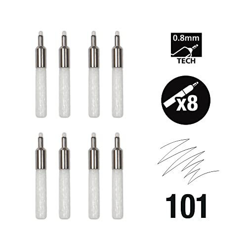 Daler Rowney FW Mixed Media Paint Marker Nibs, Pack of 8, Small .8mm Technical Nibs (D160323101) - style: 0.8MM Technical, Nibs
