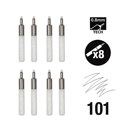 Daler Rowney FW Mixed Media Paint Marker Nibs, Pack of 8, Small .8mm Technical Nibs (D160323101) - style: 0.8MM Technical, Nibs